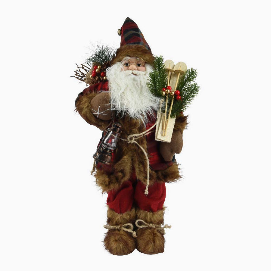 Large Tartan Santa - C Santa With Red And Check Pattern 60CM Accessories Sterling Home 1