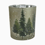 Small Tree Glass Tealight Holder - I Green Tree Design Glass Tealight Holder 8.2CM Accessories Sterling Home 1