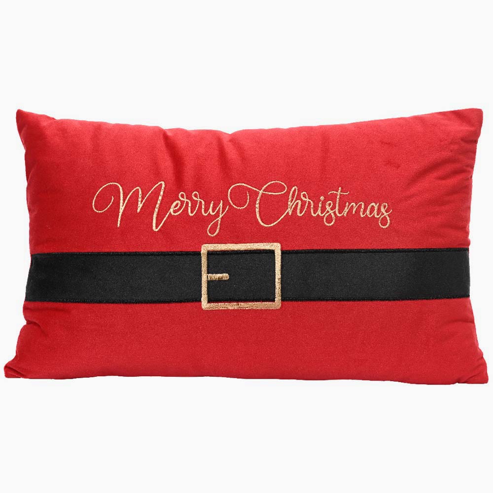 Santa Belt Merry Xmas Cushion - Santa Belt Merry Xmas Cushion 50CM Accessories Sterling Home 1