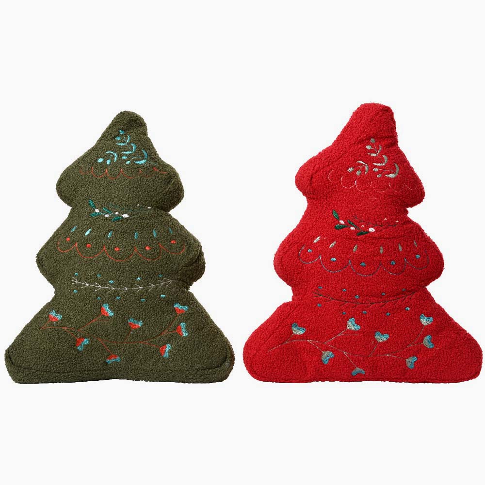 Xmas Tree Red Cushion - Red Xmas Tree Cushion 50CM Accessories Sterling Home 1