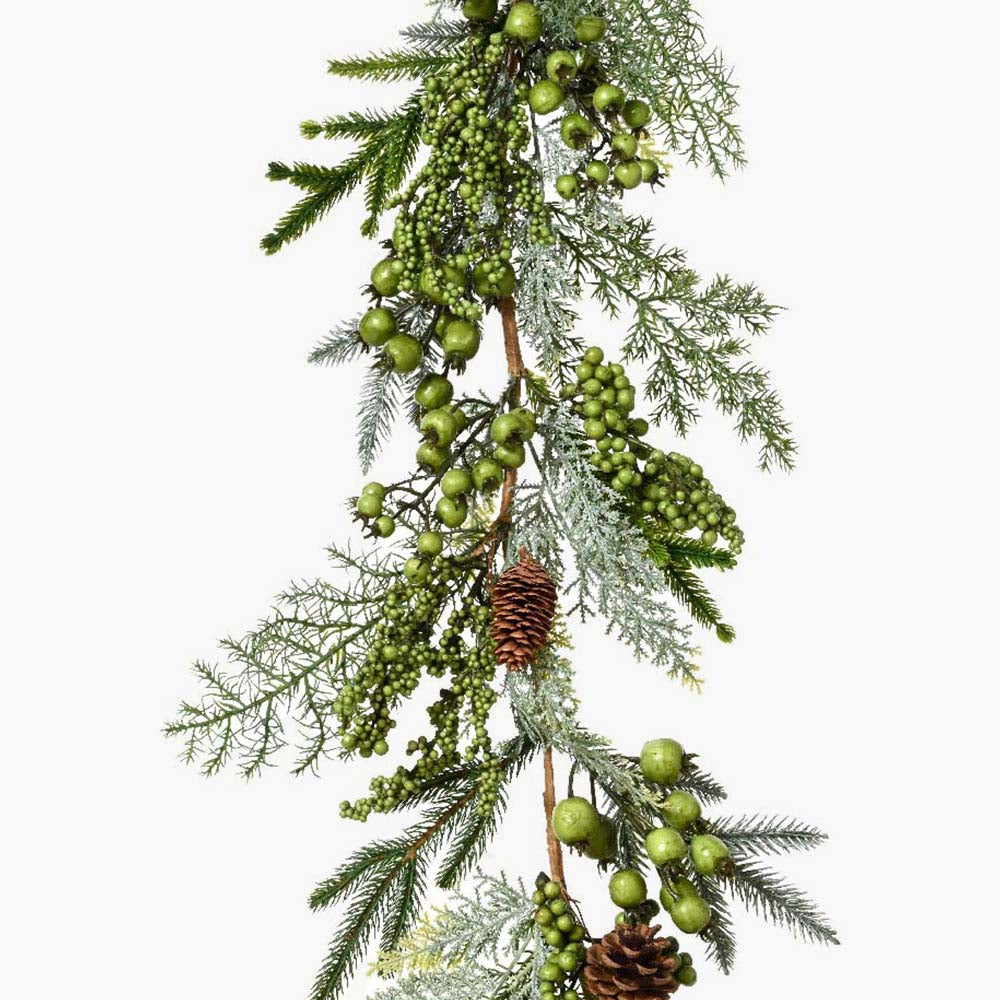 Berry Pinecone Garland - Green Berry Pinecone Indoor Garland 180CM Accessories Sterling Home 1