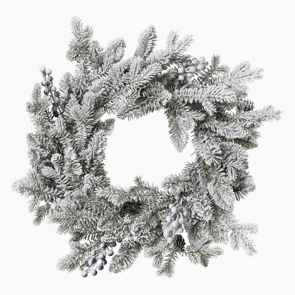 Aspen Snowy Glitter Wreath - Aspen Snowy Glitter Indoor Wreath 50CM Accessories Sterling Home 1