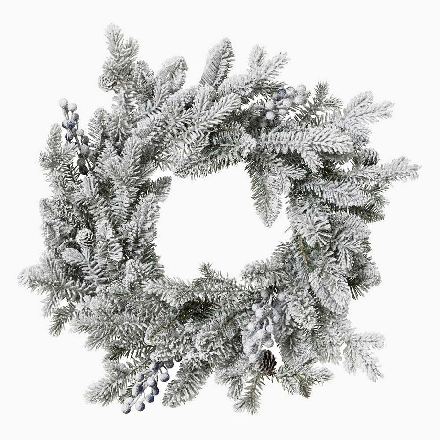 Aspen Snowy Glitter Wreath - Aspen Snowy Glitter Indoor Wreath 50CM Accessories Sterling Home 1