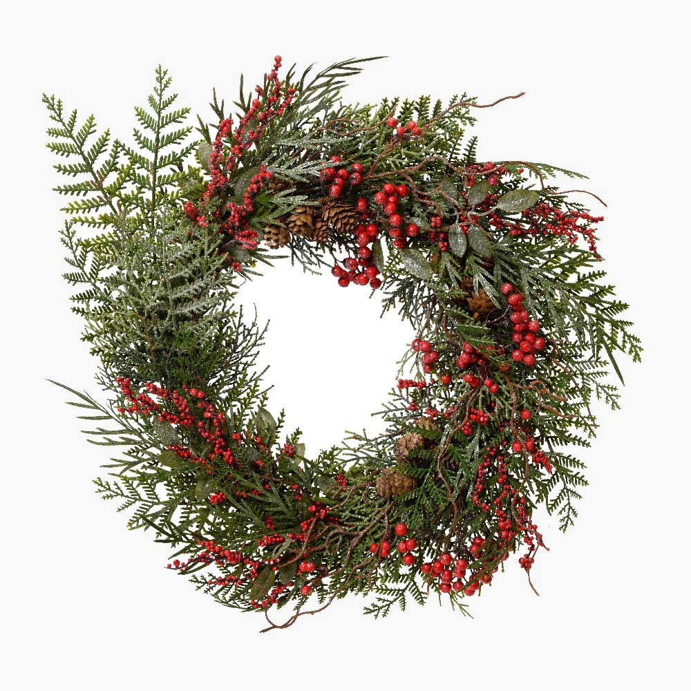 Glitter Berries Wreath - Glitter Berries Indoor Wreath 50CM Accessories Sterling Home 2