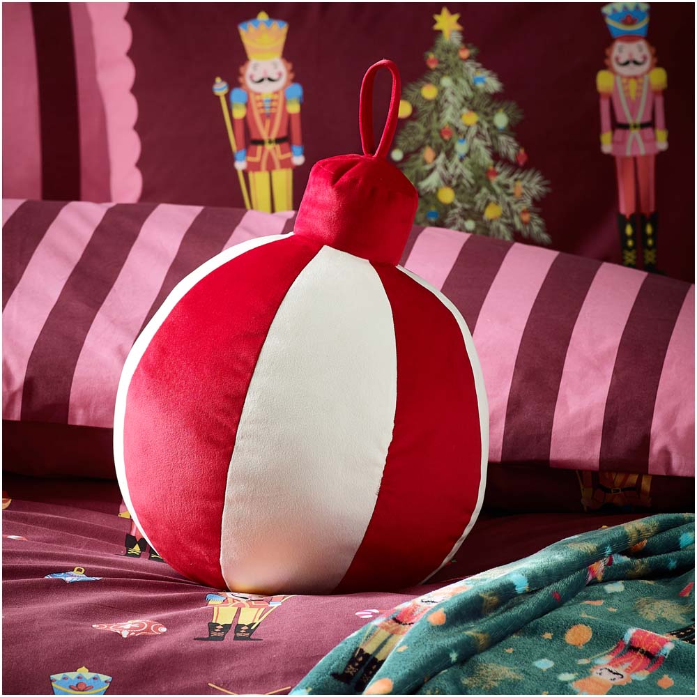 Catherine Lansfield Christmas Bauble Cushion - Christmas Bauble Cushion Accessories Sterling Home 1