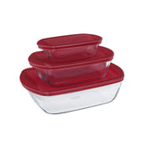 Pyrex 3 Piece Cook & Store Set Red