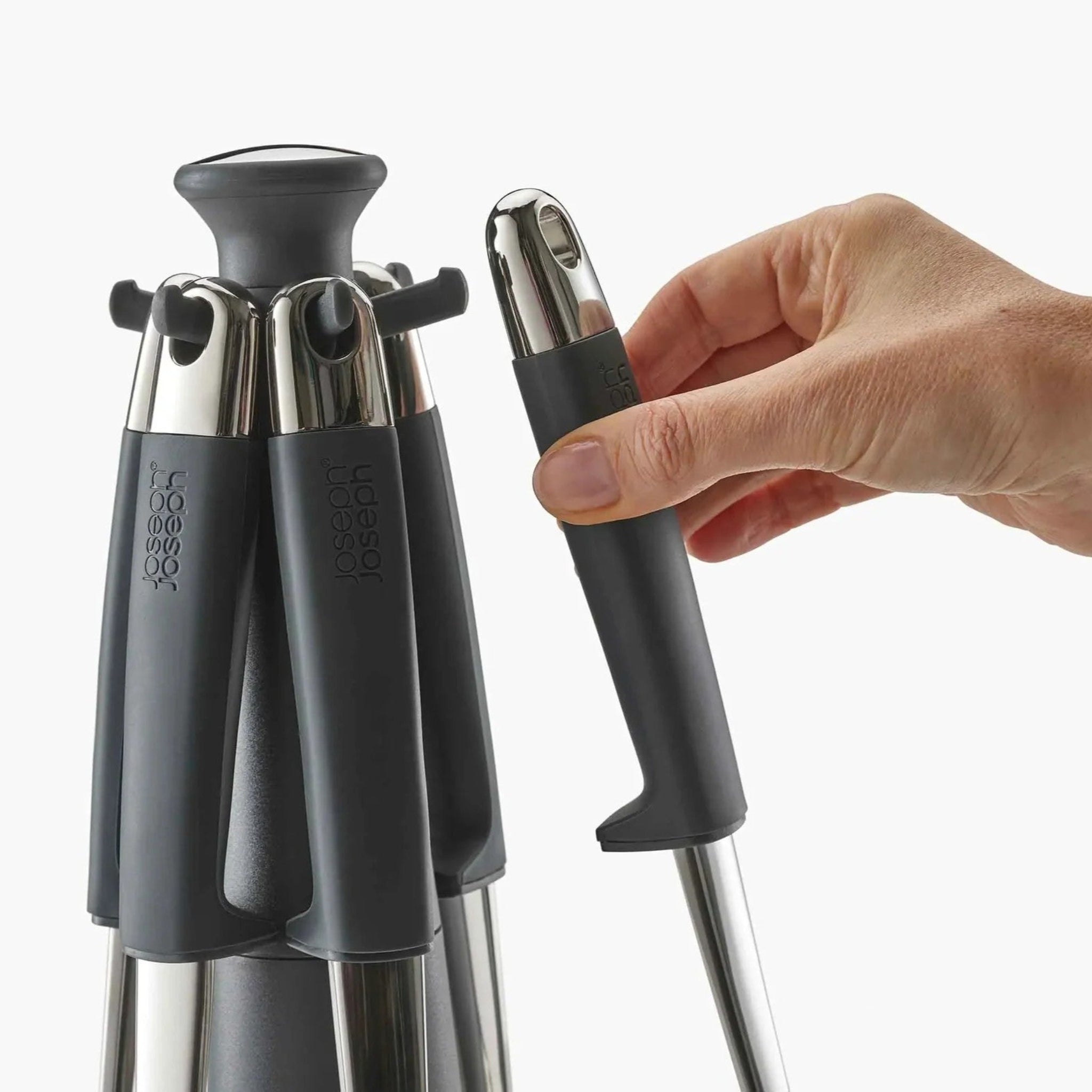 Joseph Joseph Silver Carousel Utensils Set - Elevate Carousel 100 - Steel Sterling Home 2