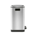 Stainless Steel Double Kitchen Pedal Bin - Double Pedal Bin Brushed SS 30L Sterling Home 3