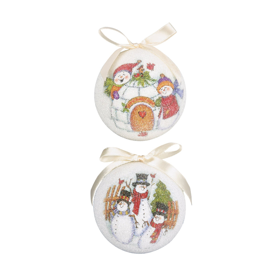 Snowman Shatter Proof Bauble - C Snowmen Deco Bauble 7.5CM Mixed Sterling Home 1
