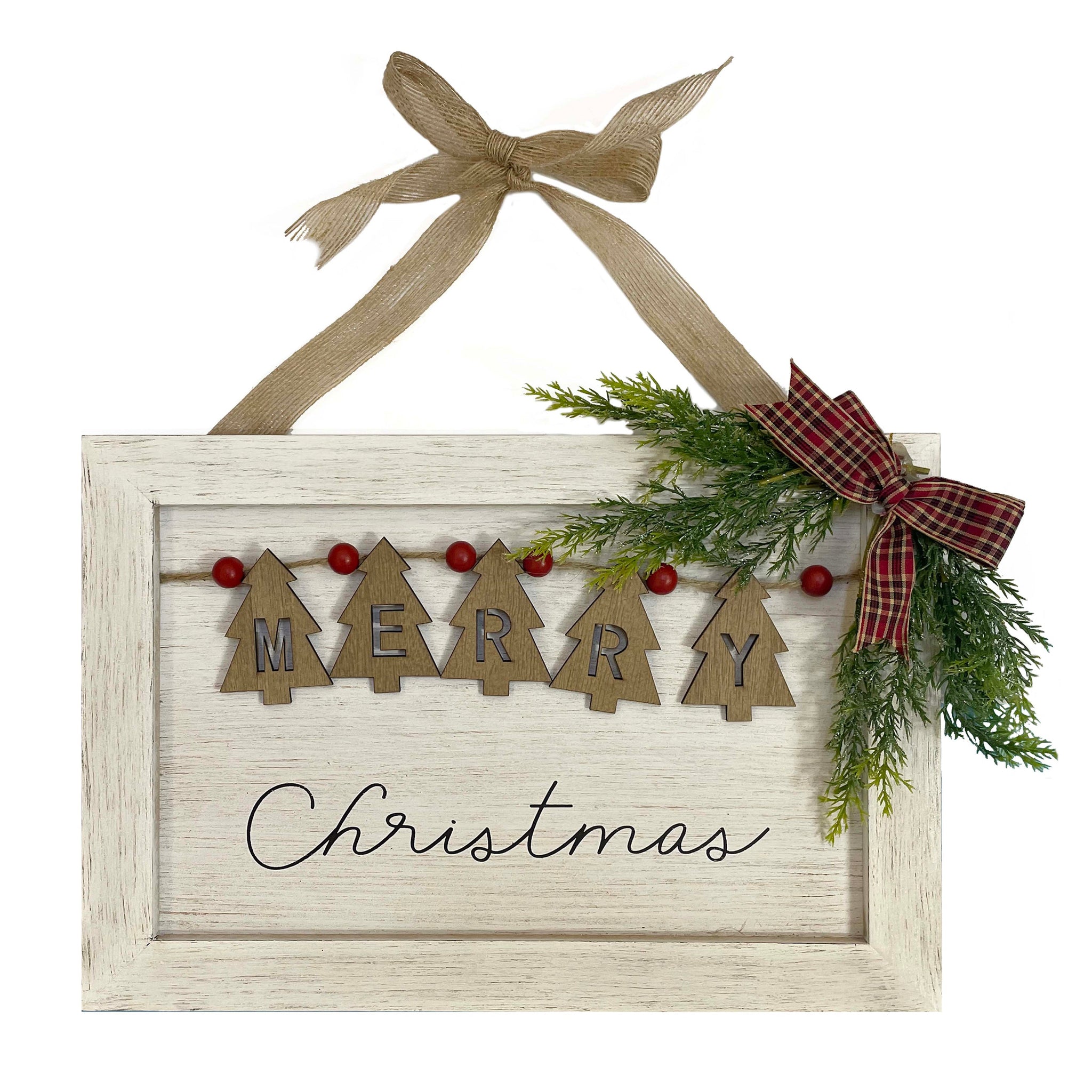 Merry Christmas Mini Tree - C Merry Xmas Sign Mini Tree 36CM Sterling Home 1