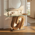 Atlas Sofa Table - Sofa Table Walnut/Stainless Steel/Clear Glass Sterling Home 2