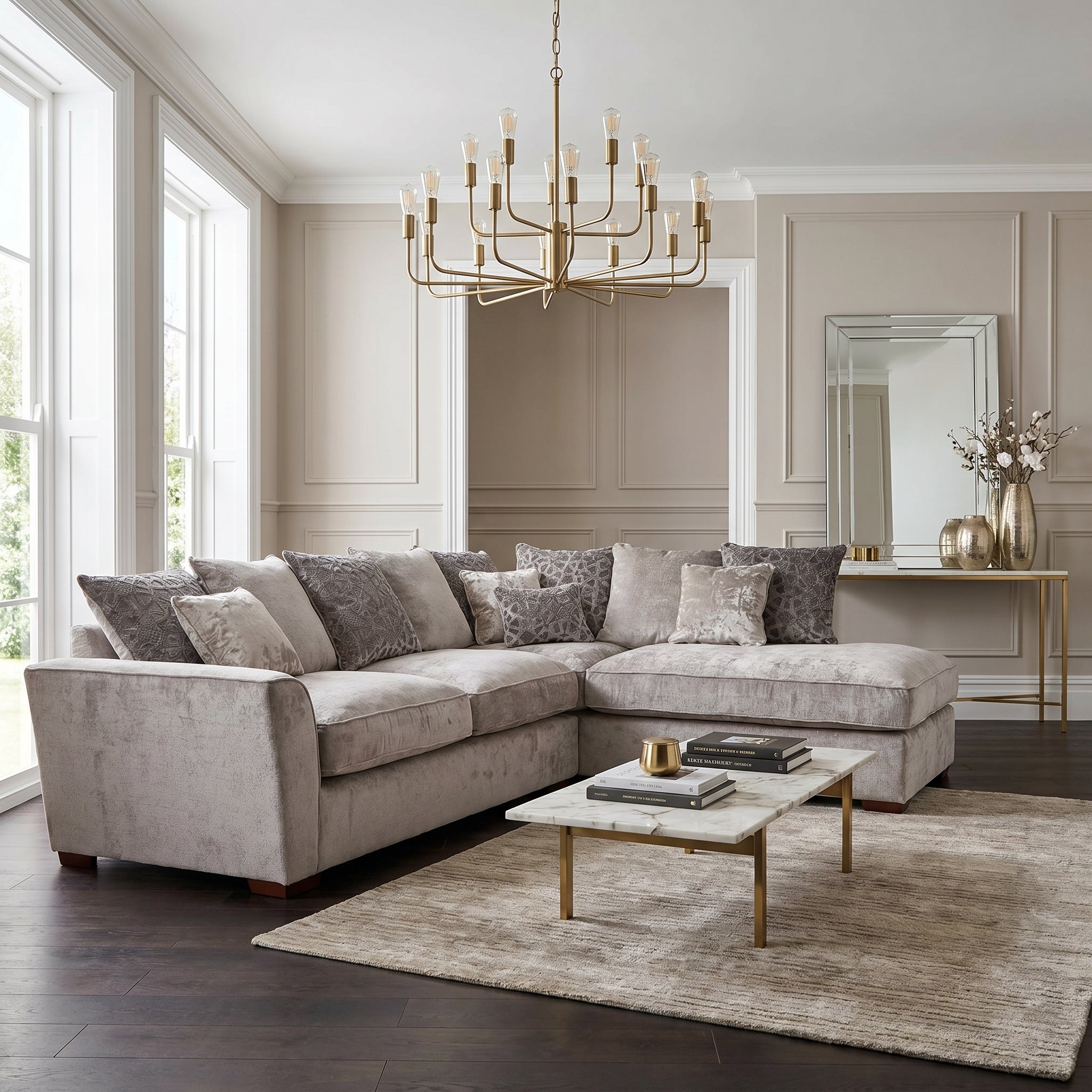 Allure Corner Sofa with Footstool - Corner Group with Stool Chaise Right Grade D - Right Hand Facing - Extraflex Corner Sofas Sterling Home 2