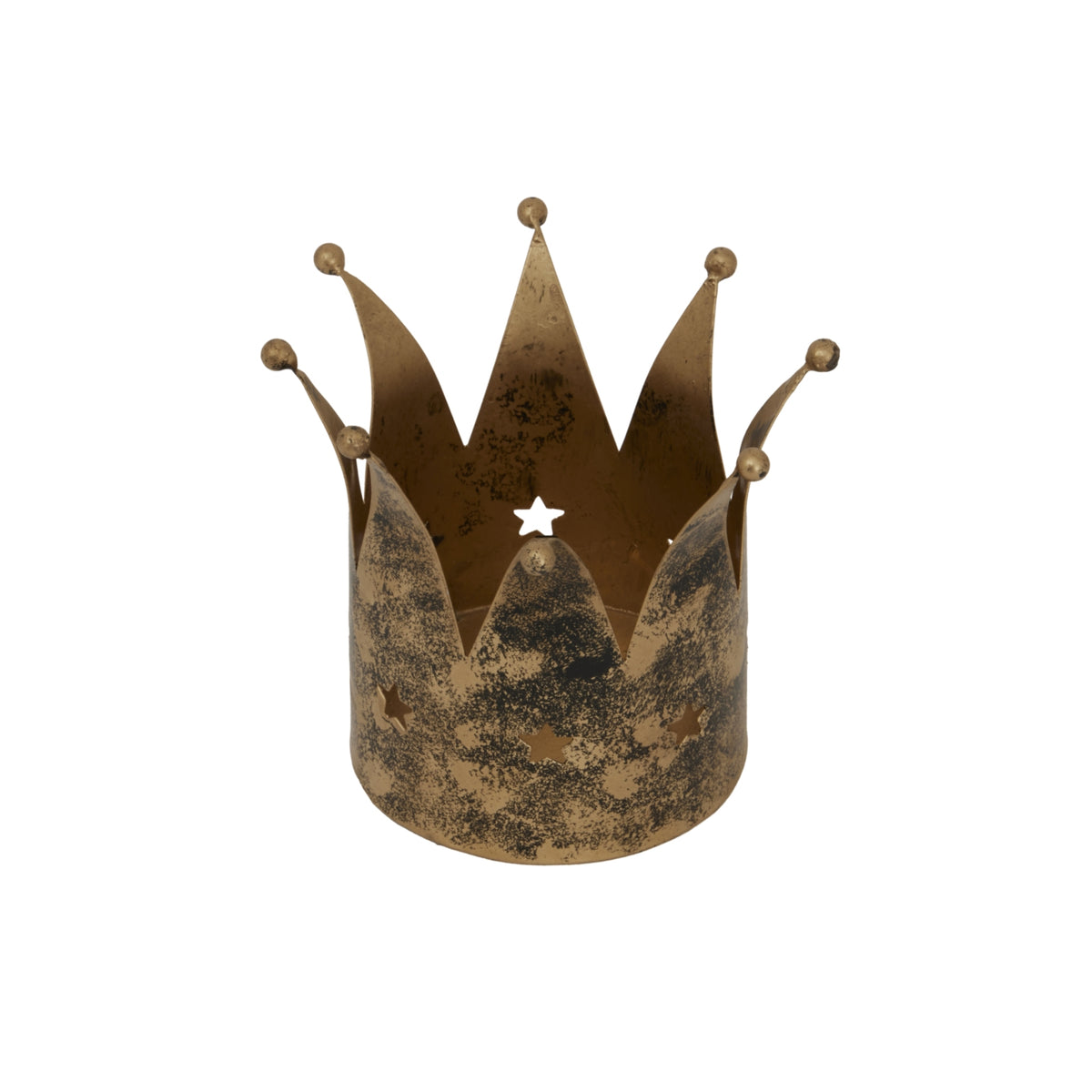 Antique Gold Crown Candle Holder - Antique Gold Crown Candle Holder Sterling Home 1