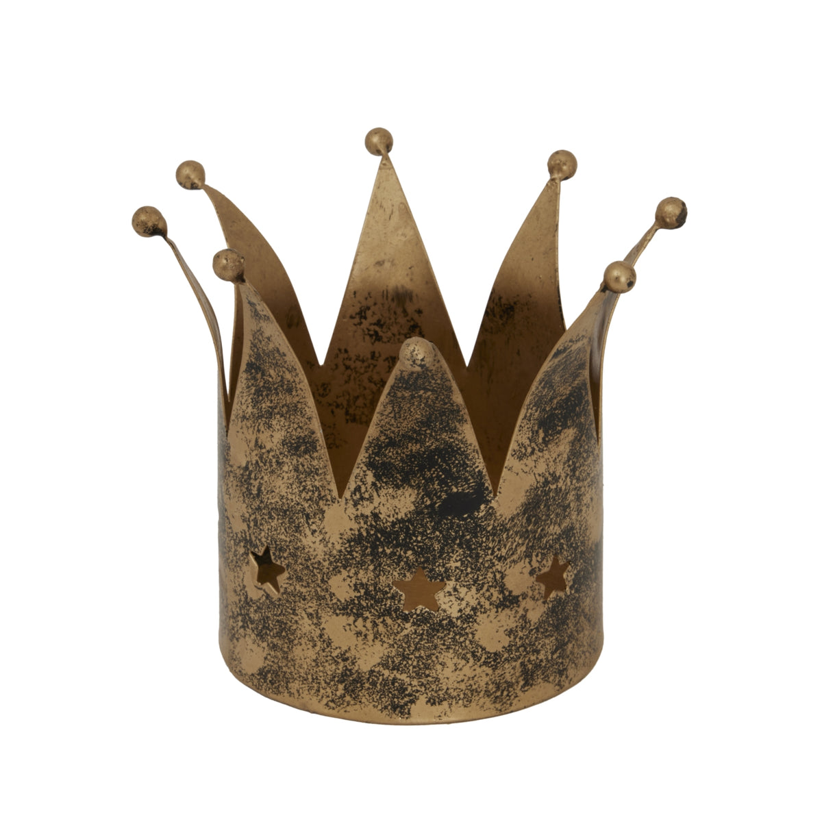 Antique Gold Crown Candle Holder - Antique Gold Crown Candle Holder Sterling Home 2