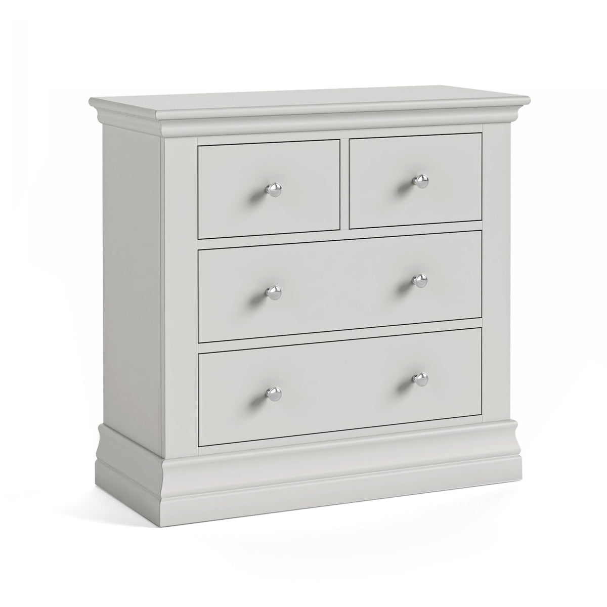 Aria Grey 2 Over 2 Drawer Chest - 2 Over 2 Chest Light Grey Chests of Drawers Sterling Home 1