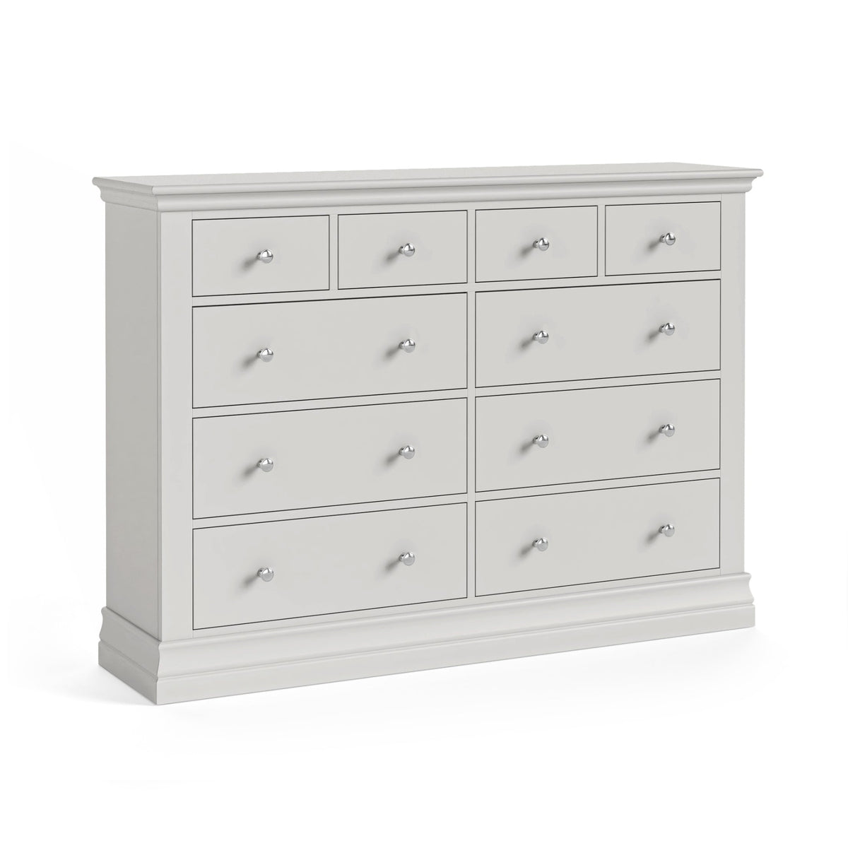 Aria Grey 4 Over 6 Drawer Chest - 4 Over 6 Chest Light Grey Chests of Drawers Sterling Home 1