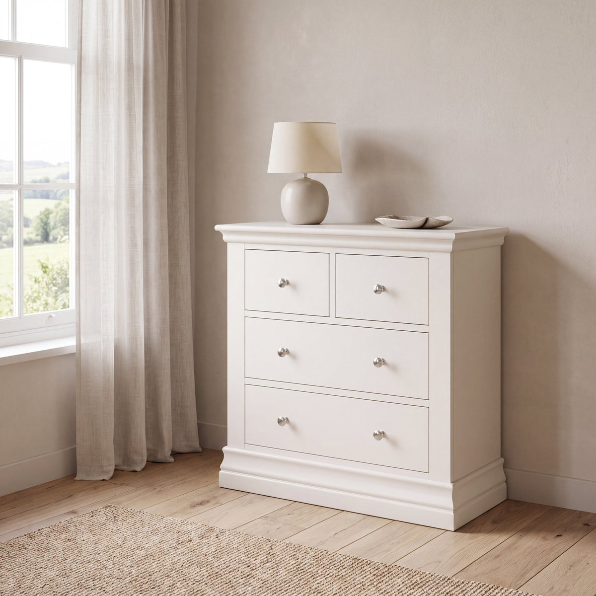 Aria White 2 Over 2 Drawer Chest - 2 Over 2 Chest Coconut Milk Chests of Drawers Sterling Home 2
