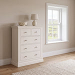 Aria White 2 Over 3 Drawer Chest - 2 Over 3 Chest Coconut Milk Chests of Drawers Sterling Home 2