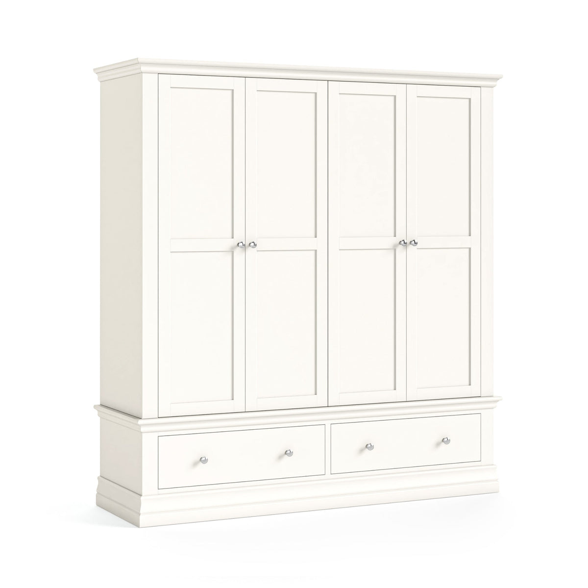 Aria White 4 Door Wardrobe - 4 Door Wardrobe Coconut Milk Wardrobes Sterling Home 1