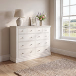 Aria White 4 Over 6 Drawer Chest - 4 Over 6 Chest Coconut Milk Chests of Drawers Sterling Home 2