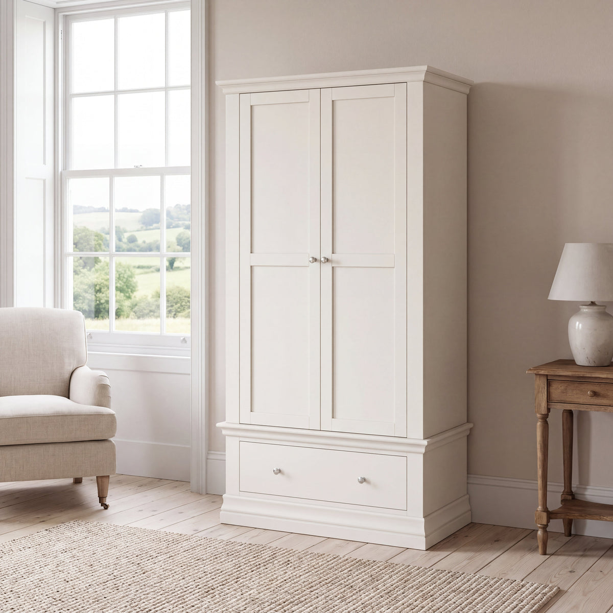Aria White Gents Wardrobe - Gents Wardrobe Coconut Milk Wardrobes Sterling Home 2