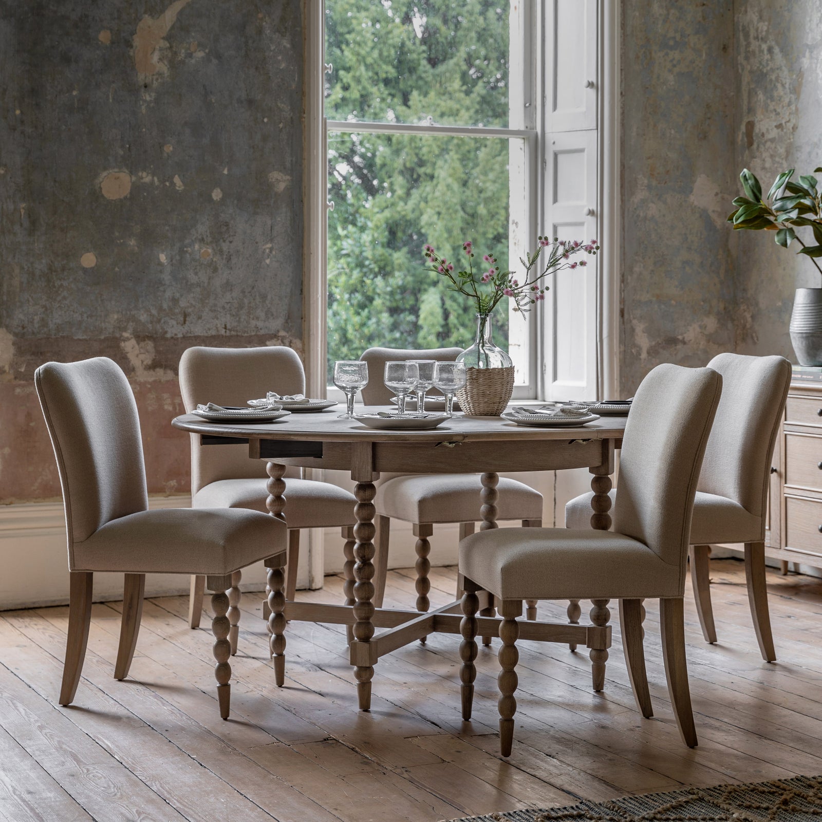 Artisan Round Extending Dining Table - Round Ext Dining Table 120/160x120cm Natural Sterling Home 2