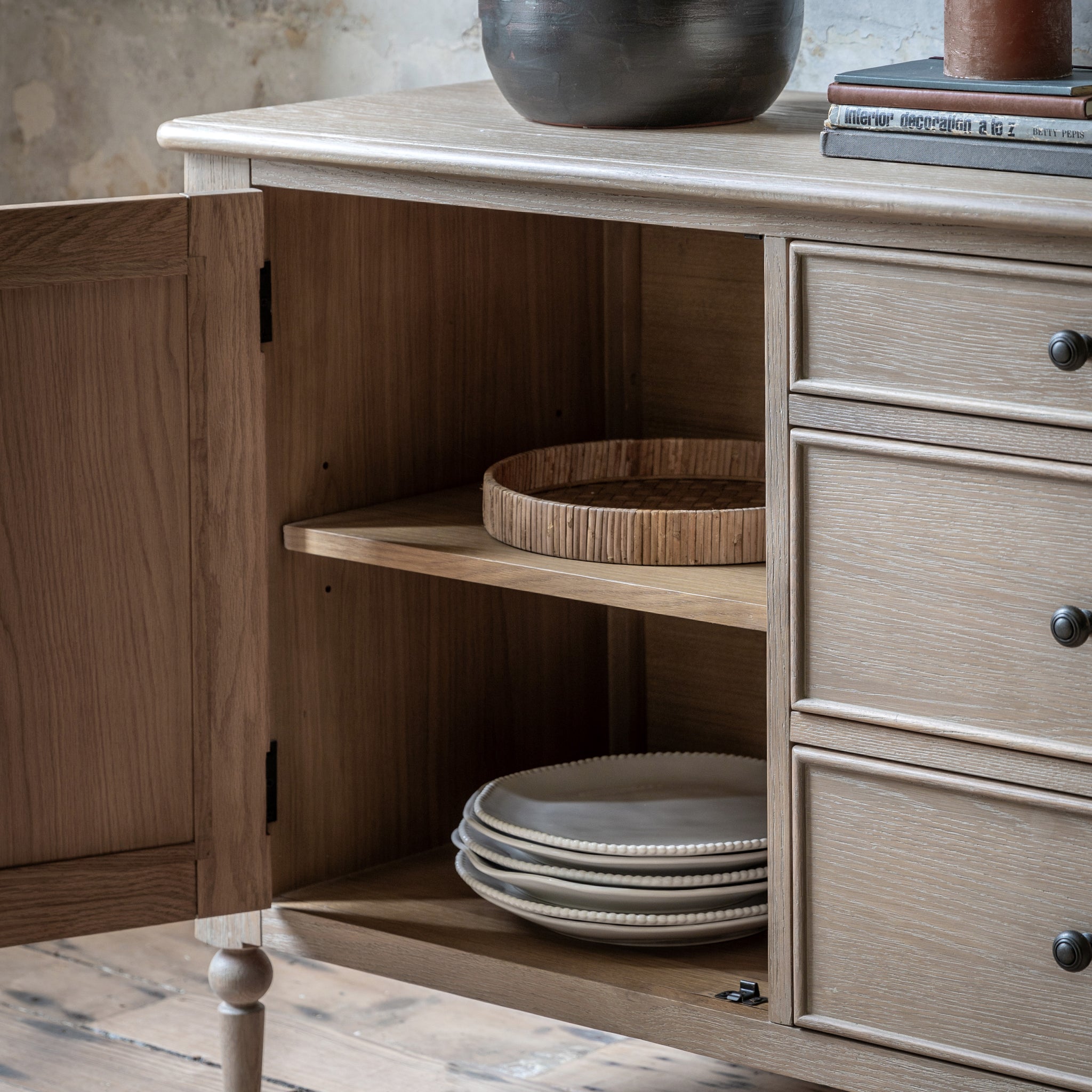 Artisan 2 Door 3 Drawer Sideboard - 2 Door 3 Drawer Sideboard Natural Sterling Home 3