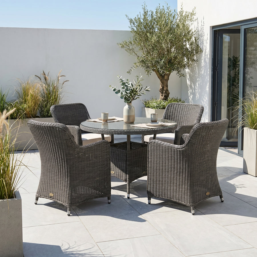 Ascot 4 Seater Round Dining Set Dining Sets Sterling Home 1