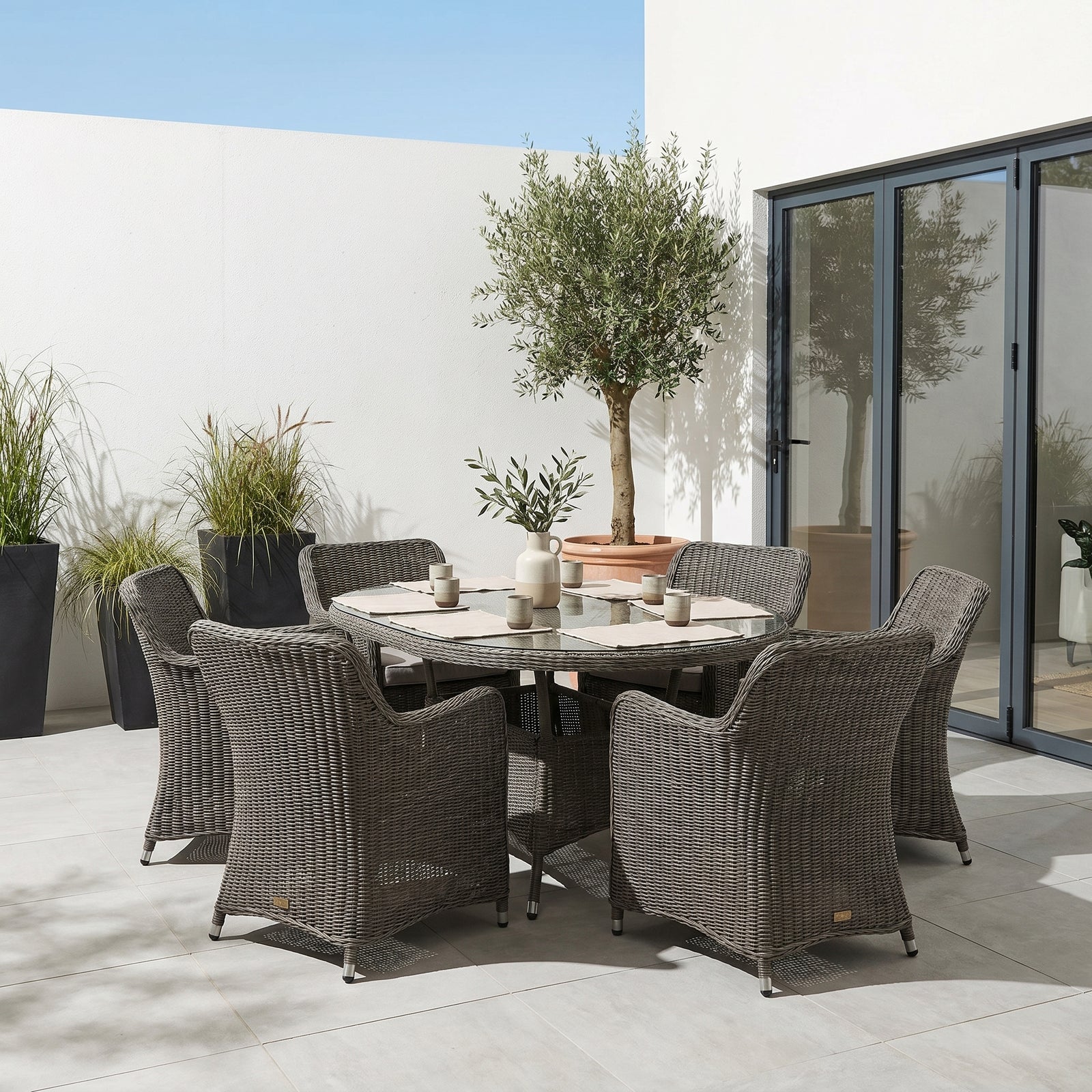 Ascot 6 Seater Round Dining Set Dining Sets Sterling Home 1