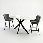 Avalon Bar Table & 2 Bar Stools Set Sterling Home 1
