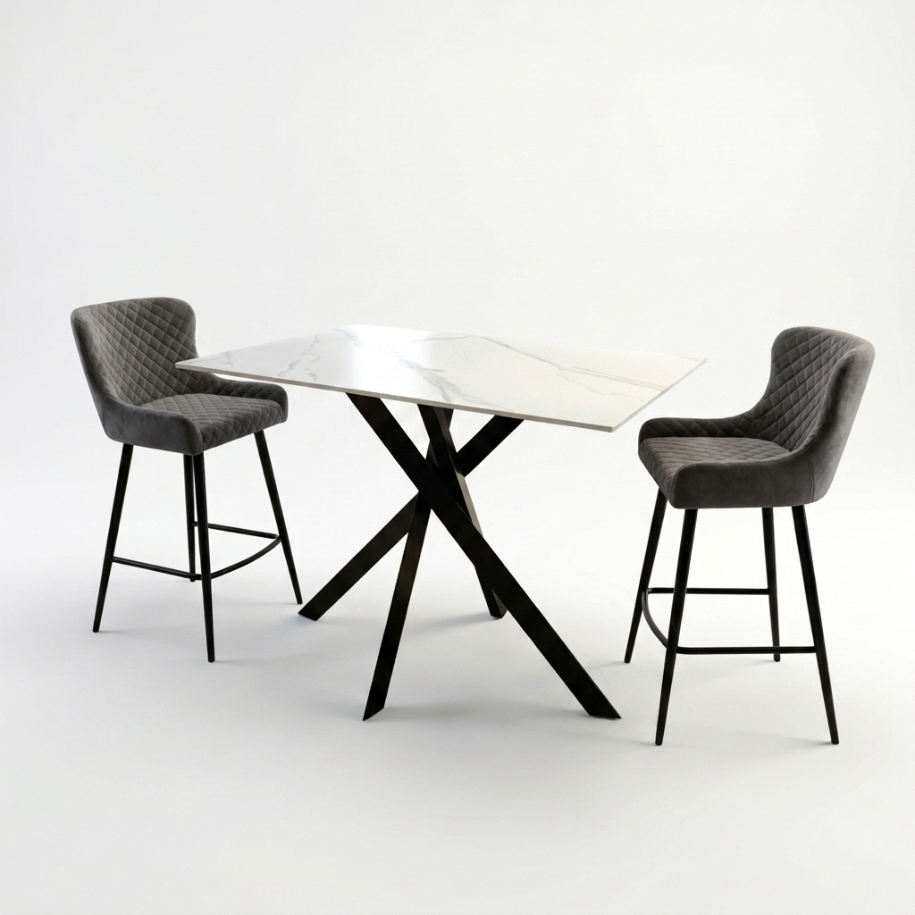 Avalon Bar Table & 2 Bar Stools Set Sterling Home 1