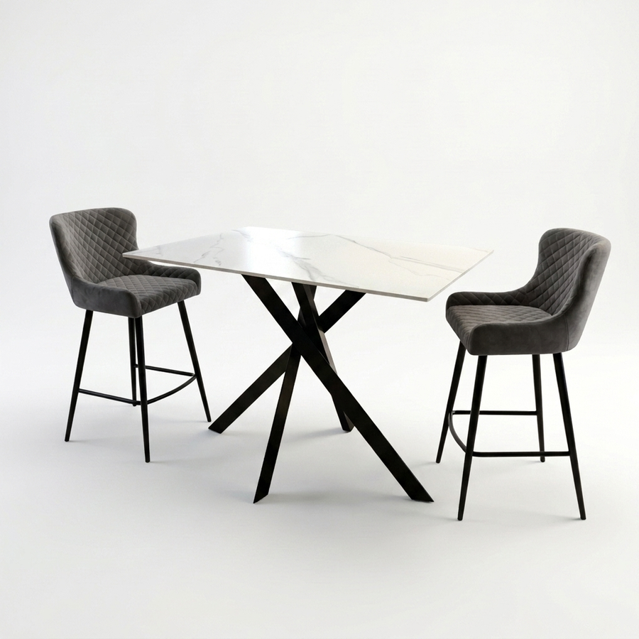 Avalon Bar Table & 2 Bar Stools Set Sterling Home 1