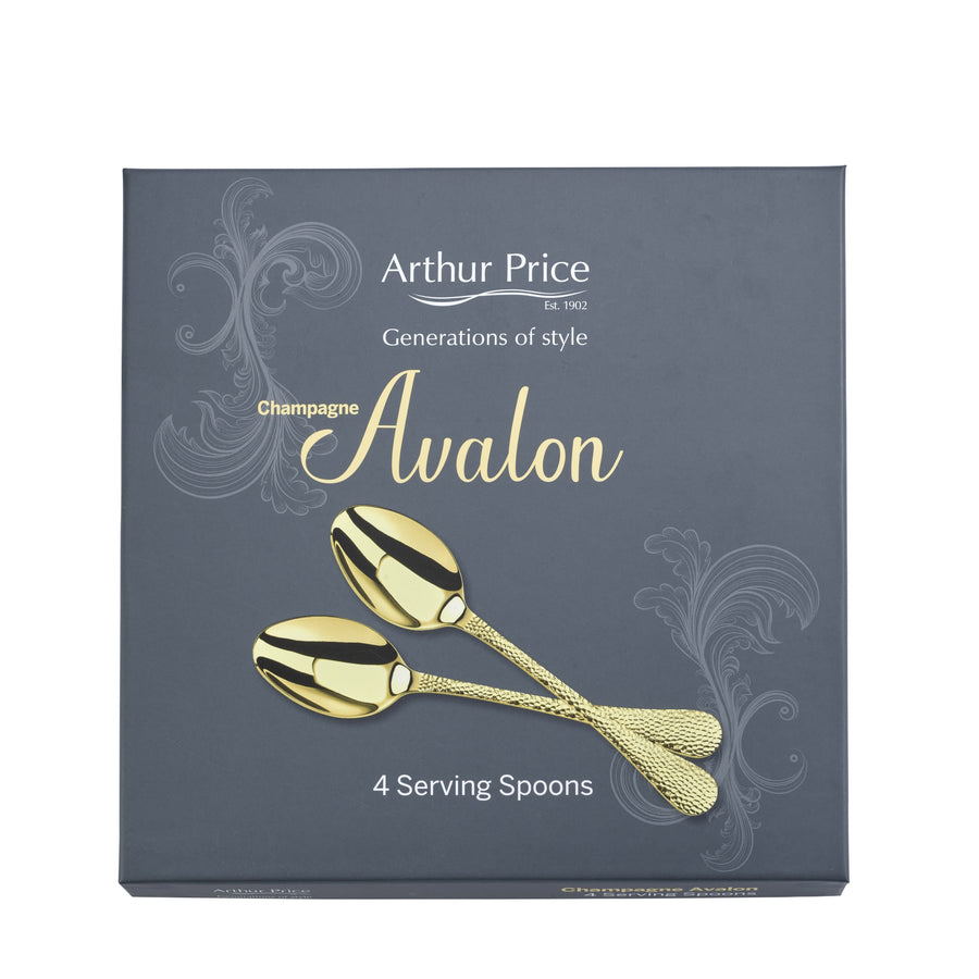 Champagne Avalon Set 4 Serving Spoons - Champagne Avalon Set 4 Serving Spoons Sterling Home 2