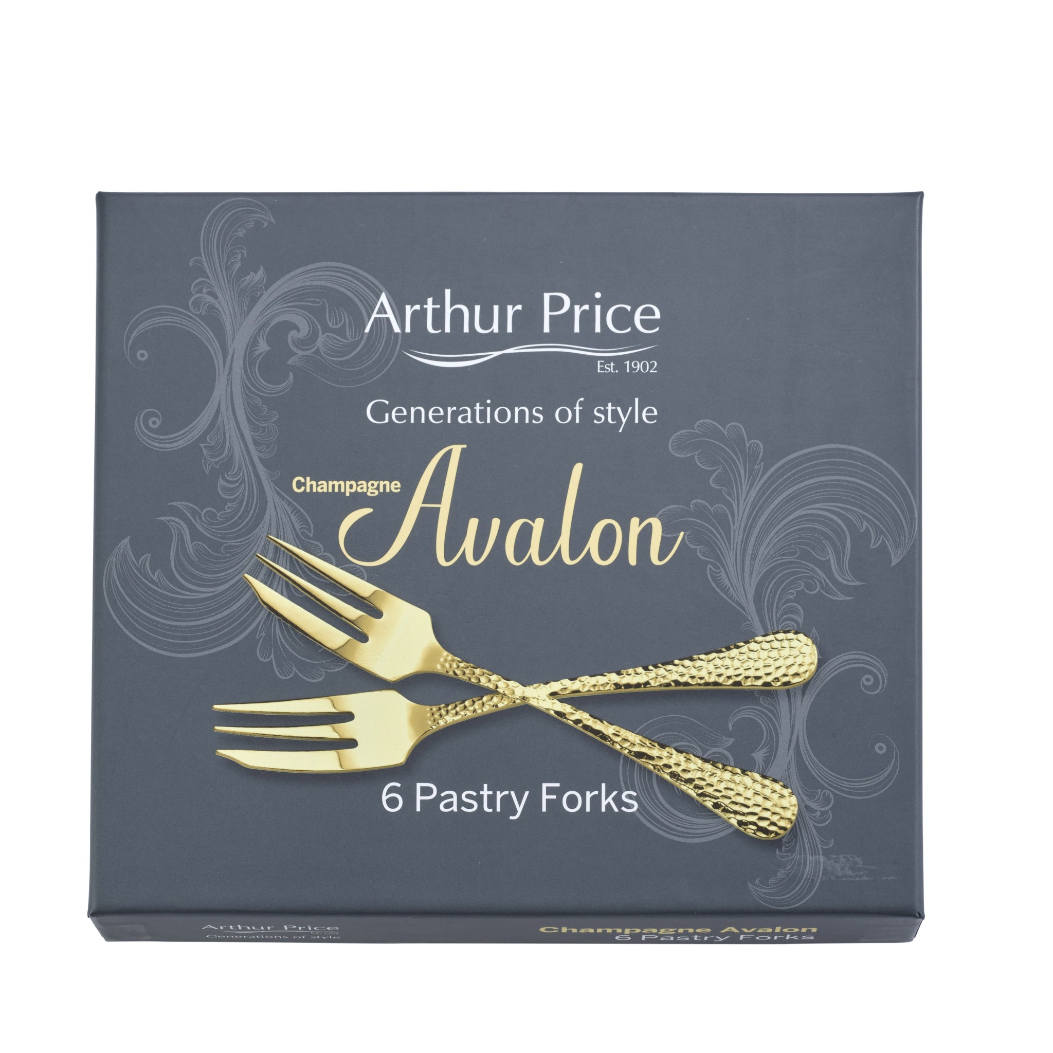 Champagne Avalon Set 6 Pastry Forks - Champagne Avalon Set 6 Pastry Forks Sterling Home 2