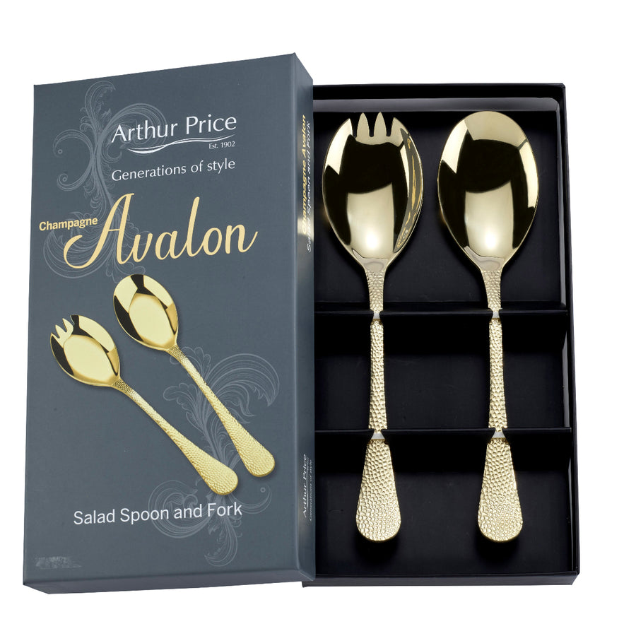 Champagne Avalon Pair Of Salad Servers - Champagne Avalon Pair Of Salad Servers Sterling Home 1