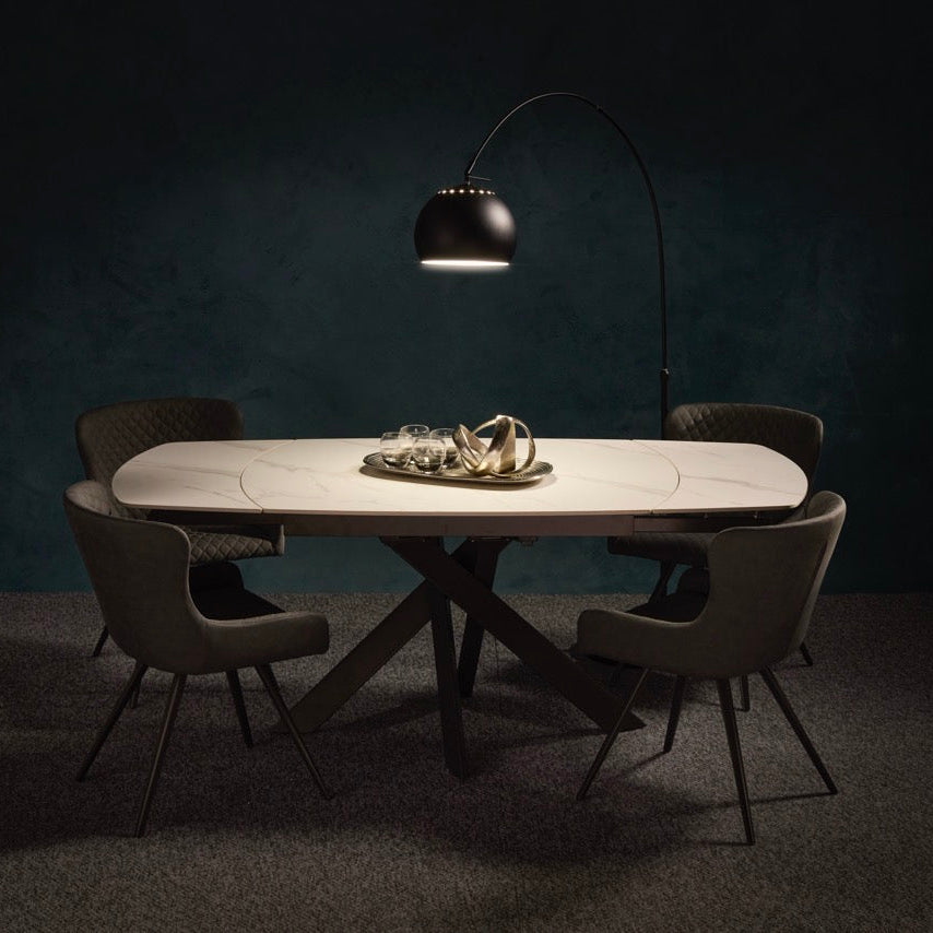 Avalon Motion Dining Table & 4 Dining Chairs Set - Motion Dining Table 120/190cm + 4 Dining Chair Sterling Home 2