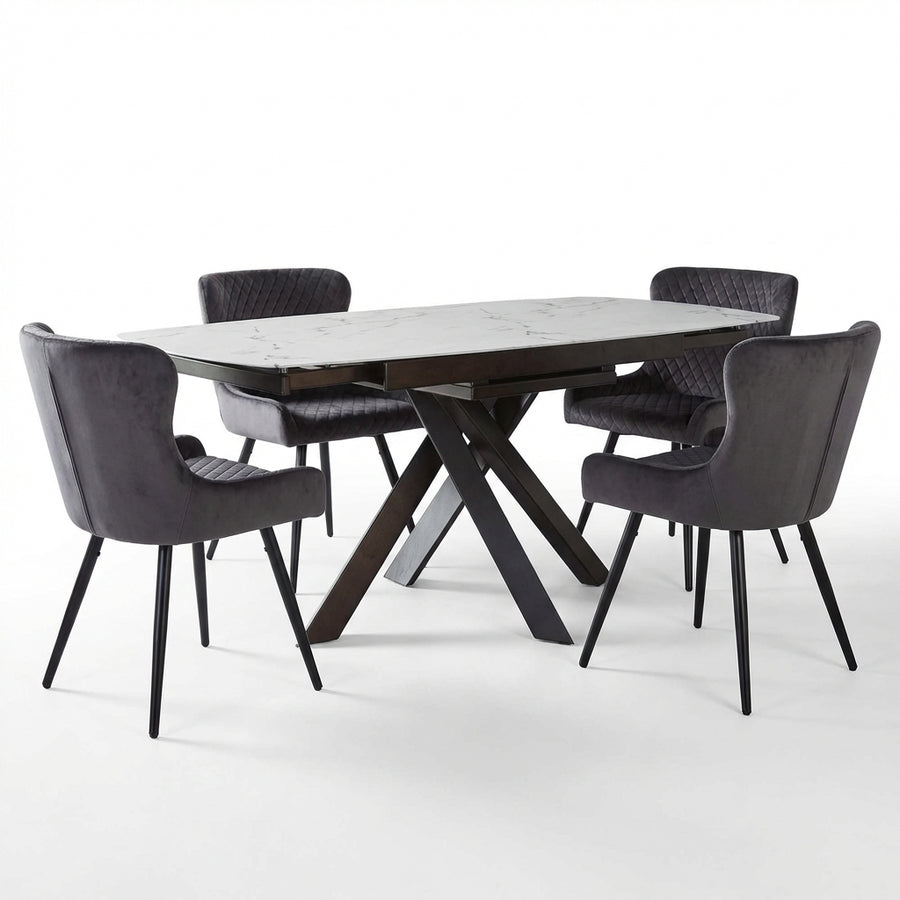 Avalon Motion Dining Table & 4 Chairs Set Tables Sterling Home 1