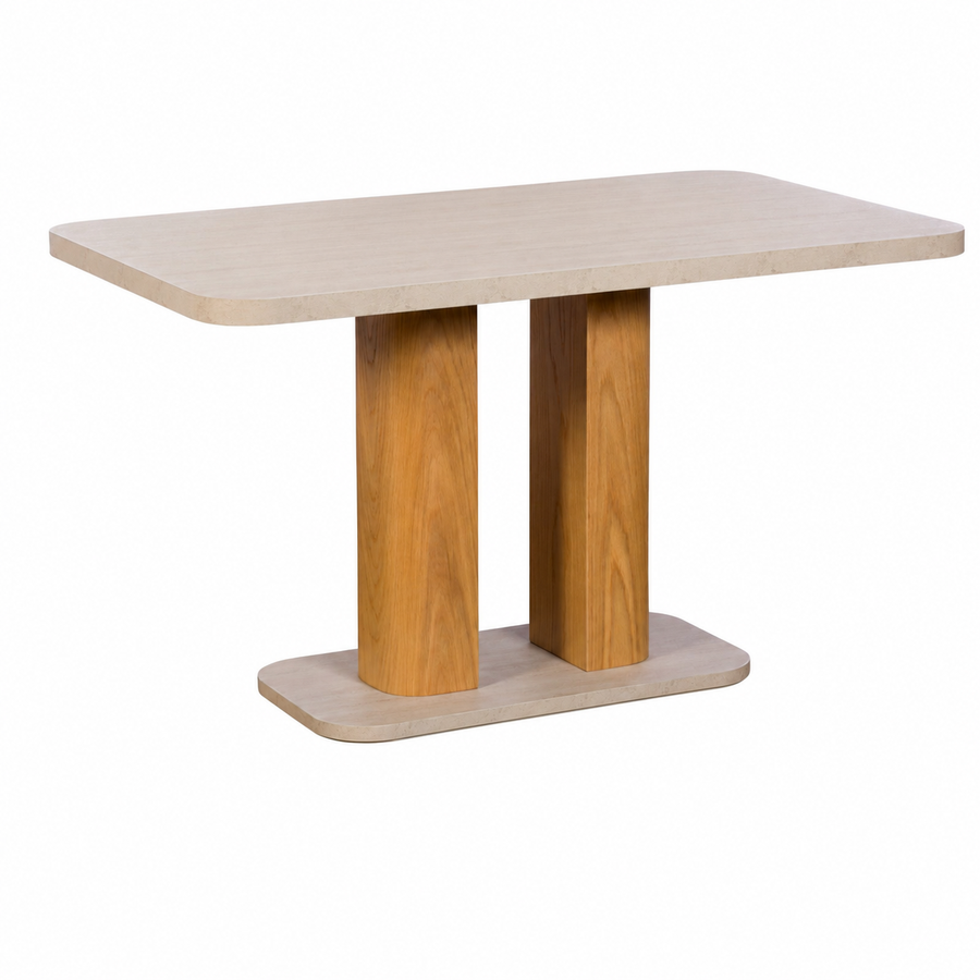 Axis 135cm Dining Table - 135cm Dining Table Travertine Effect / Oak Sterling Home 2