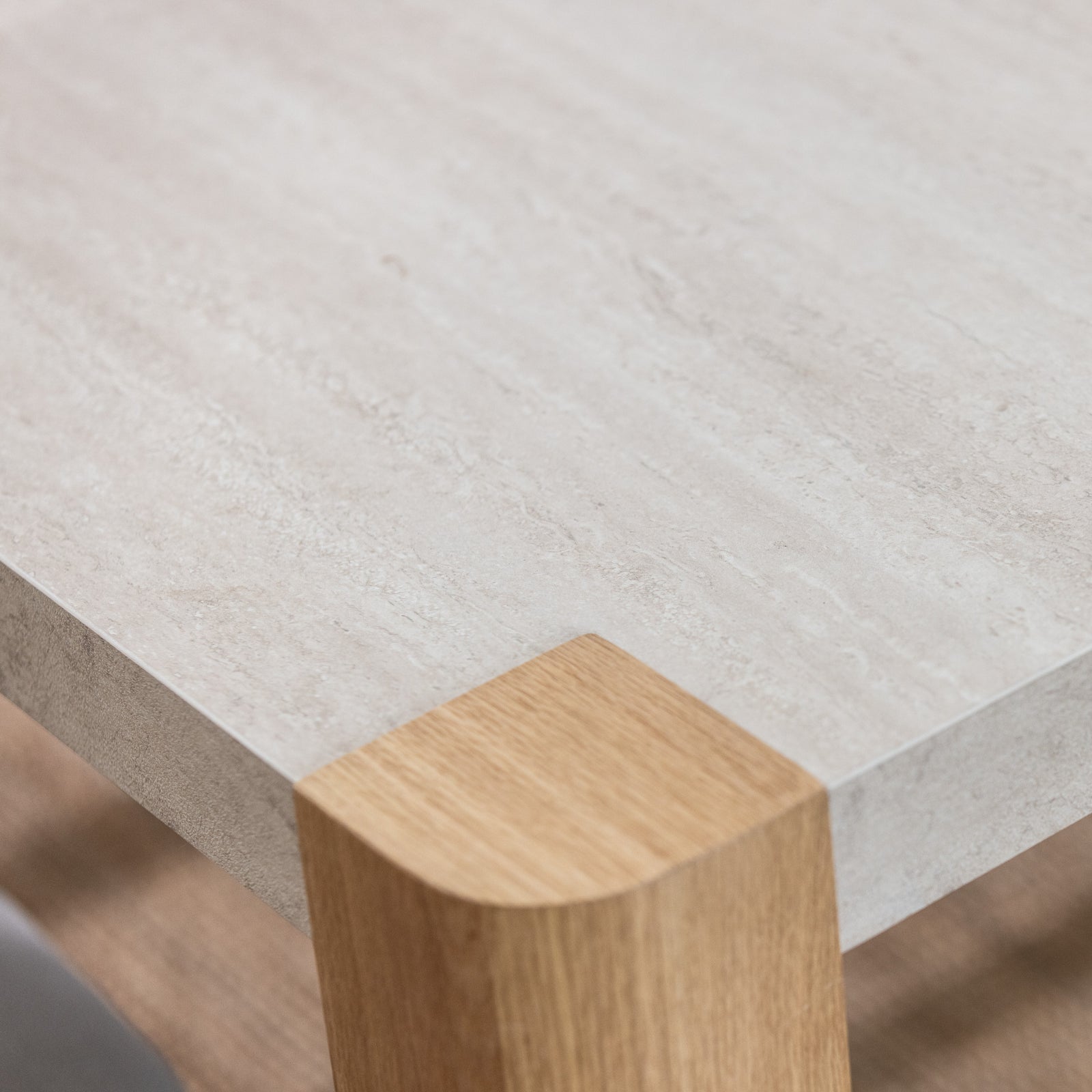 Axis 140cm Dining Table - 140cm Dining Table Travertine Effect / Oak Sterling Home 4