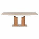 Axis 160/200cm Extending Dining Table - 160/200cm Extending Dining Table Travertine Effect / Oak Sterling Home 4