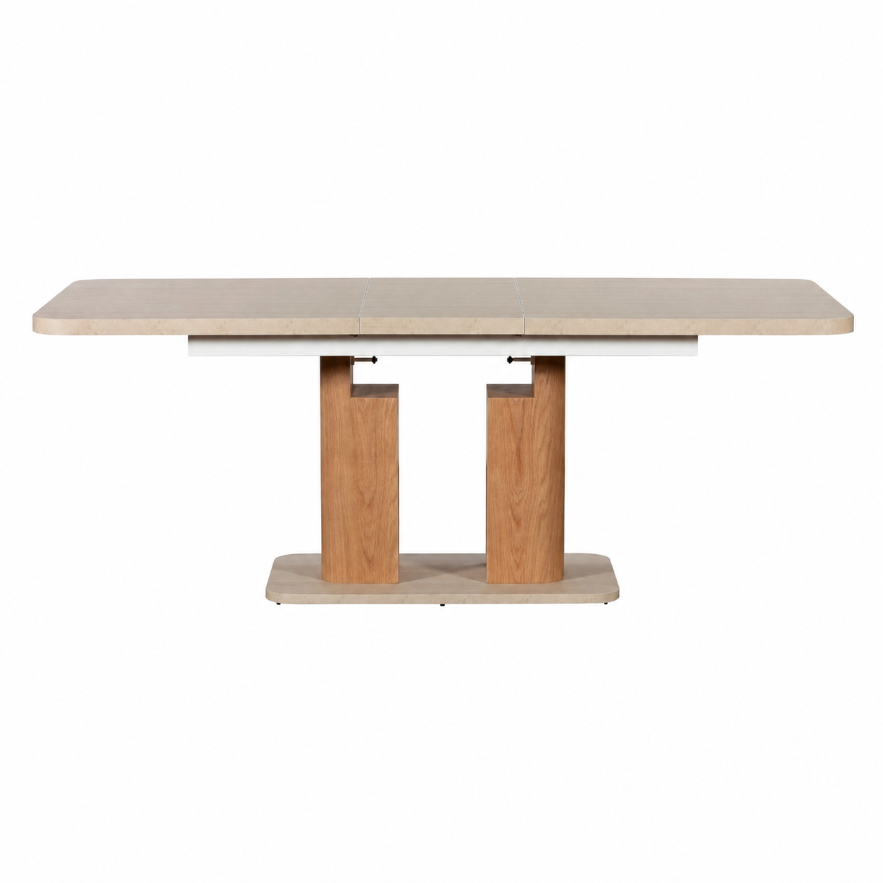 Axis 160/200cm Extending Dining Table - 160/200cm Extending Dining Table Travertine Effect / Oak Sterling Home 4