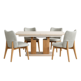 Axis Extending Dining Table & 4 Samson Chairs Set