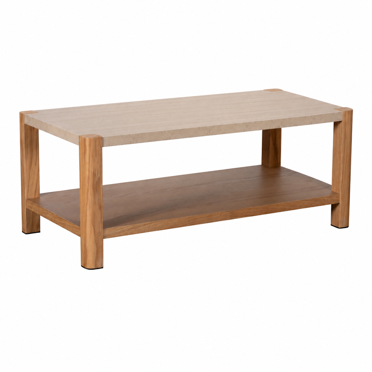 Axis Coffee Table - Coffee Table Travertine Effect / Oak Coffee Tables Sterling Home 3