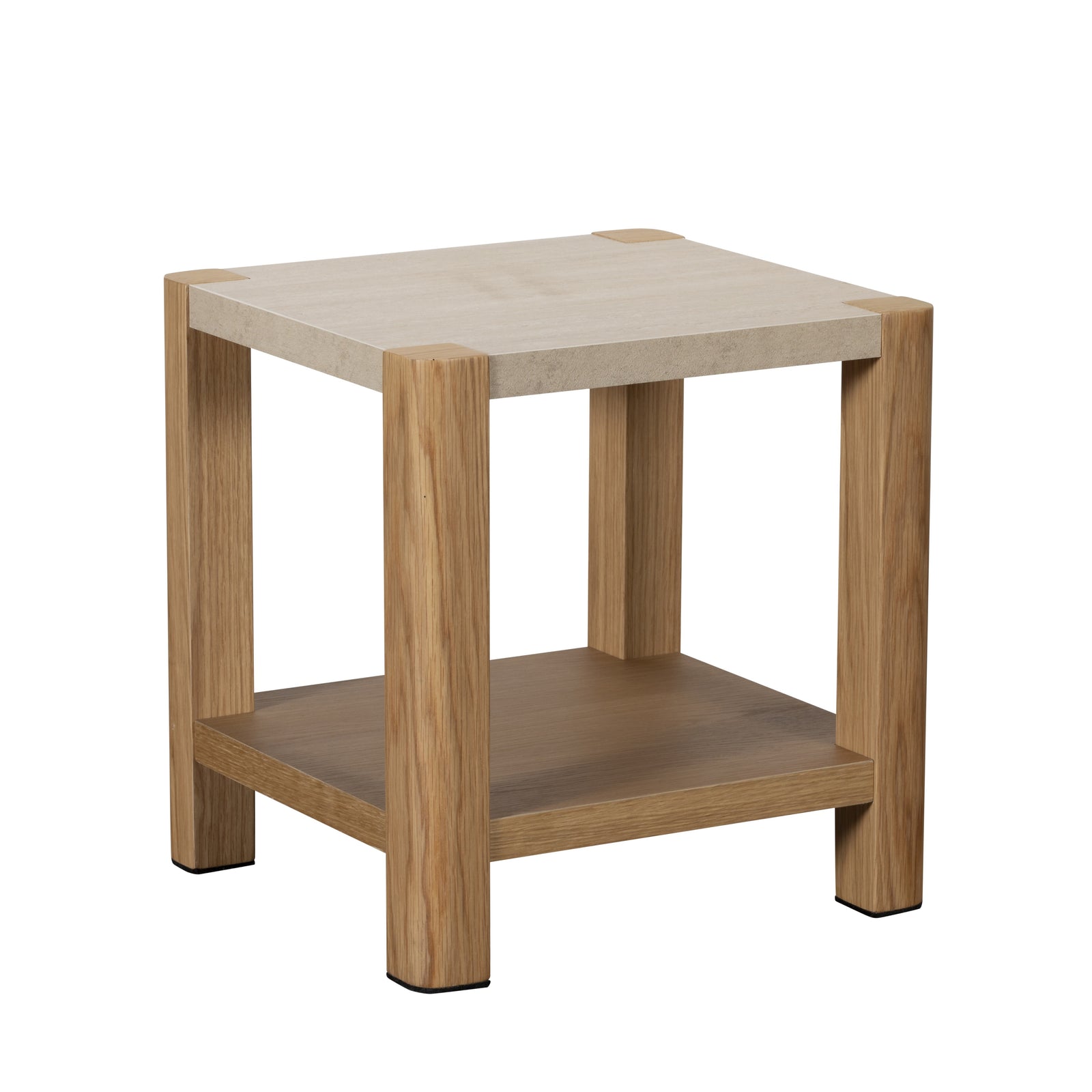 Axis Lamp Table - Lamp Table Travertine Effect / Oak Side Tables Sterling Home 3