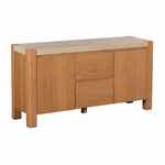 Axis Wide Sideboard - Wide Sideboard Travertine Effect / Oak Sterling Home 3