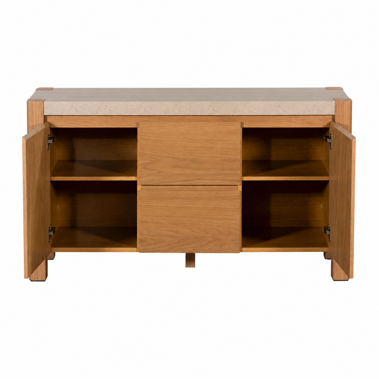 Axis Wide Sideboard - Wide Sideboard Travertine Effect / Oak Sterling Home 4
