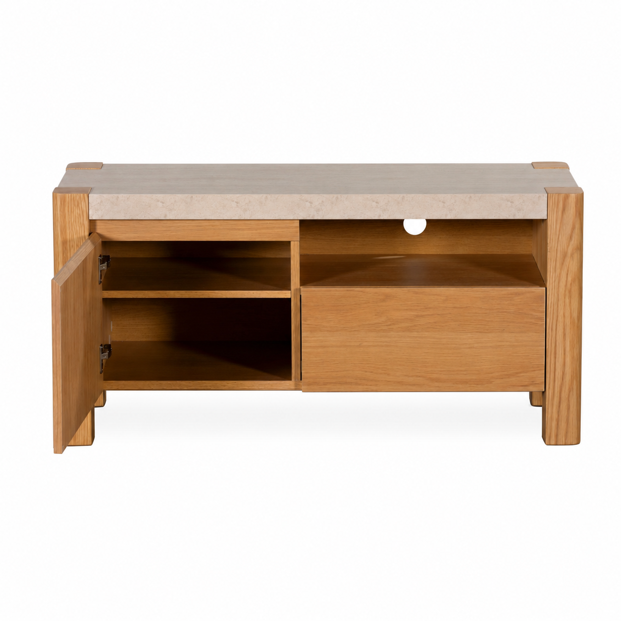 Axis TV Unit - TV Unit Travertine Effect / Oak Sterling Home 4