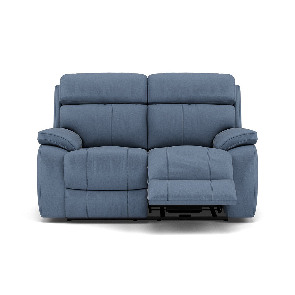 Galaxy 2 Seater Recliner Sofa - 2 Seater Sofa 2 Manual Recliners Fabric - Manual Recliner Sterling Home 11 BFA-MAD-08 PACIFIC BLUE