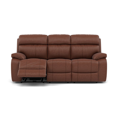 Galaxy 3 Seater Recliner Sofa - 3 Seater Sofa 2 Power Recliners Fabric - Power Recliner with USB 3 Seater Sofas Sterling Home 8 BFA-BLJ-05 HAZELNUT
