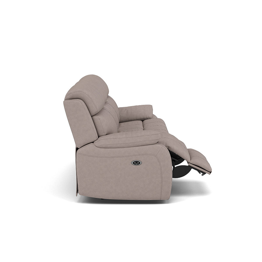 Galaxy 3 Seater Recliner Sofa - 3 Seater Sofa 2 Power Recliners Fabric - Power Recliner with USB 3 Seater Sofas Sterling Home 2